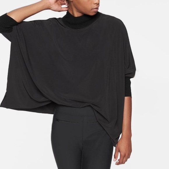 Athleta Tops - Athleta Insights Mock Neck Rib Trim Oversized Top